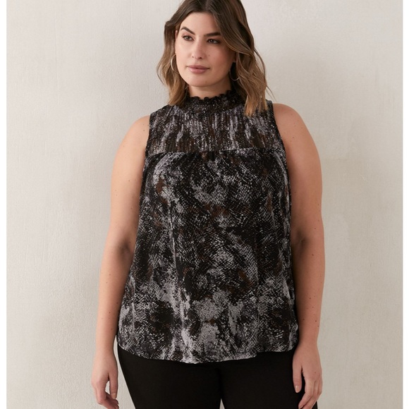 Addition Elle Mesh A-Line Sleeveless Top